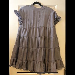 Ruffle Short Sleeve Tiered Casual Mini Dress